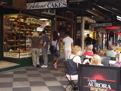 European cake shops on Acland street