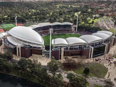The Aerial view of the Adelaide Oval