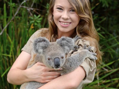 Cuddling a Koala at Australia Zoo, Bindi Irwin