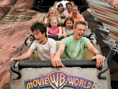 Wild West Falls Adventure Ride at Movie World theme park on the Gold Coast