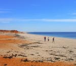 Beach at Cape Leveque with blue sea and red sand