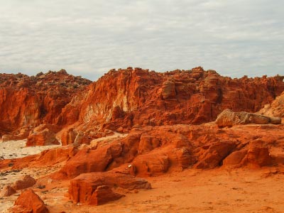 Red cliffs at cape leveque