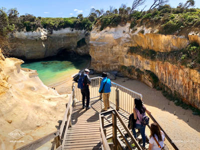 Loch Ard Gorge, On stairway looking down into the gorge.