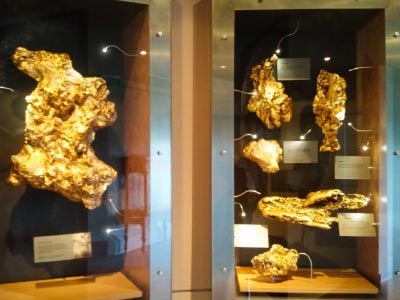 Gold nugget exhibit at Gold Museum