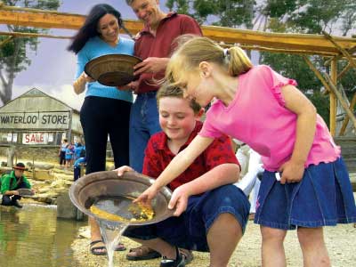 Panning for gold on Sovereign Hill tour